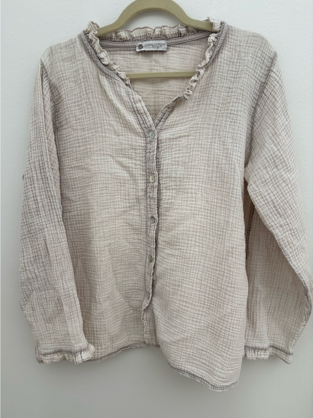 Cobblestone Living Italian Gauzy Ruffle Top